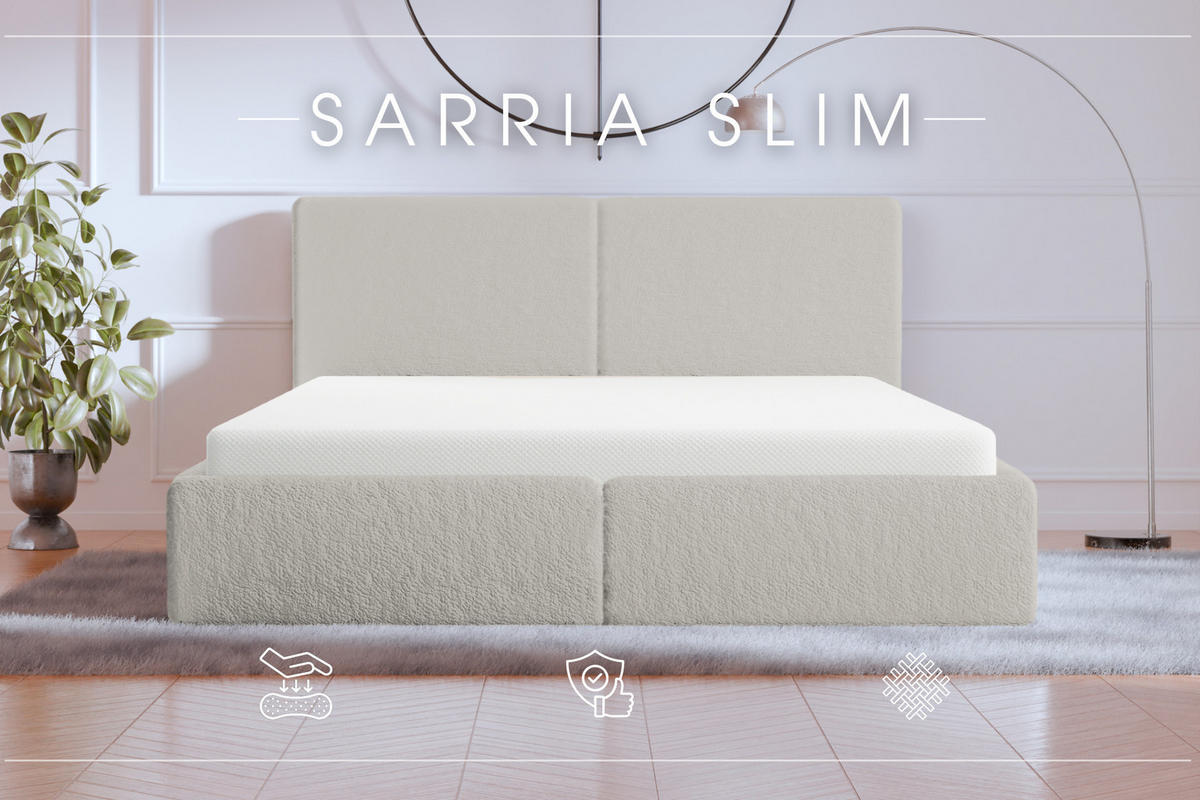 POLSTERBETT Doppelbett Sarria Slim Creme (Anthology 01) 160x200 cm - Creme, Textil (160/200cm) - Meblito
