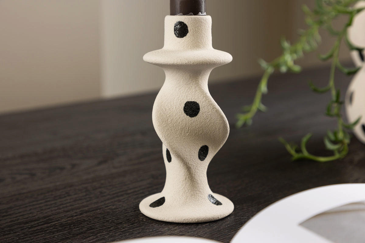 KERZENSTÄNDER Vika - Weiß, Keramik (6/12/6cm) - kommodly