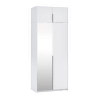 ŠATNÍ SKŘÍŇ S OTOČNÝMI DVEŘMI THALIA, 100/250/58 cm 2dveřová se zrcadlem, bílá - bílá, kompozitní dřevo (100/250/58cm) - MASSENO