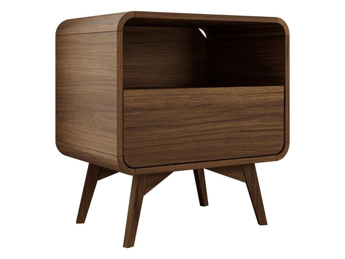 NACHTTISCH Helion S55 - Nussbaumfarben, Holz/Holzwerkstoff (55/59/39cm) - MIRJAN24