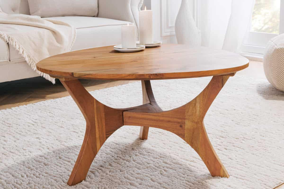 COUCHTISCH ARCHITECTURE Akazie quadratisch Natur 70cm - Braun/Grau, Holz (70/70/42cm) - riess-ambiente