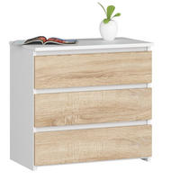 NACHTSCHRANK Weiß, Sonoma Eiche 60x35x57 cm - Weiß/Sonoma Eiche, Holzwerkstoff (60/57/35cm) - Akord