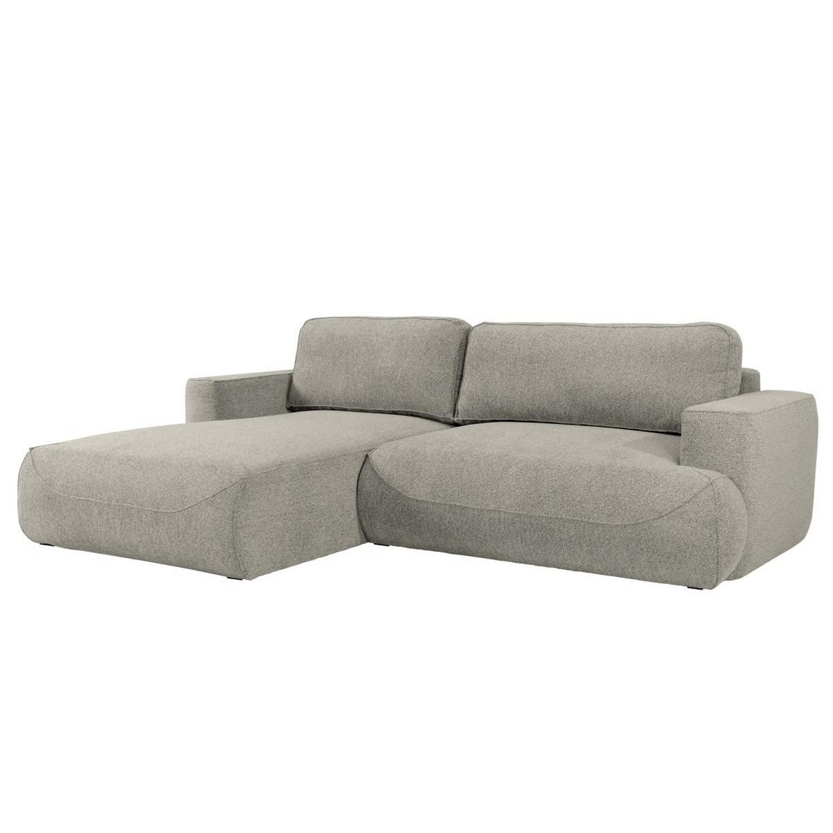 ECKSOFA LUNA mit Bettkasten und Schlaffunktion, Hellgrau - Hellgrau, Textil (195/271cm) - KS Home Concept