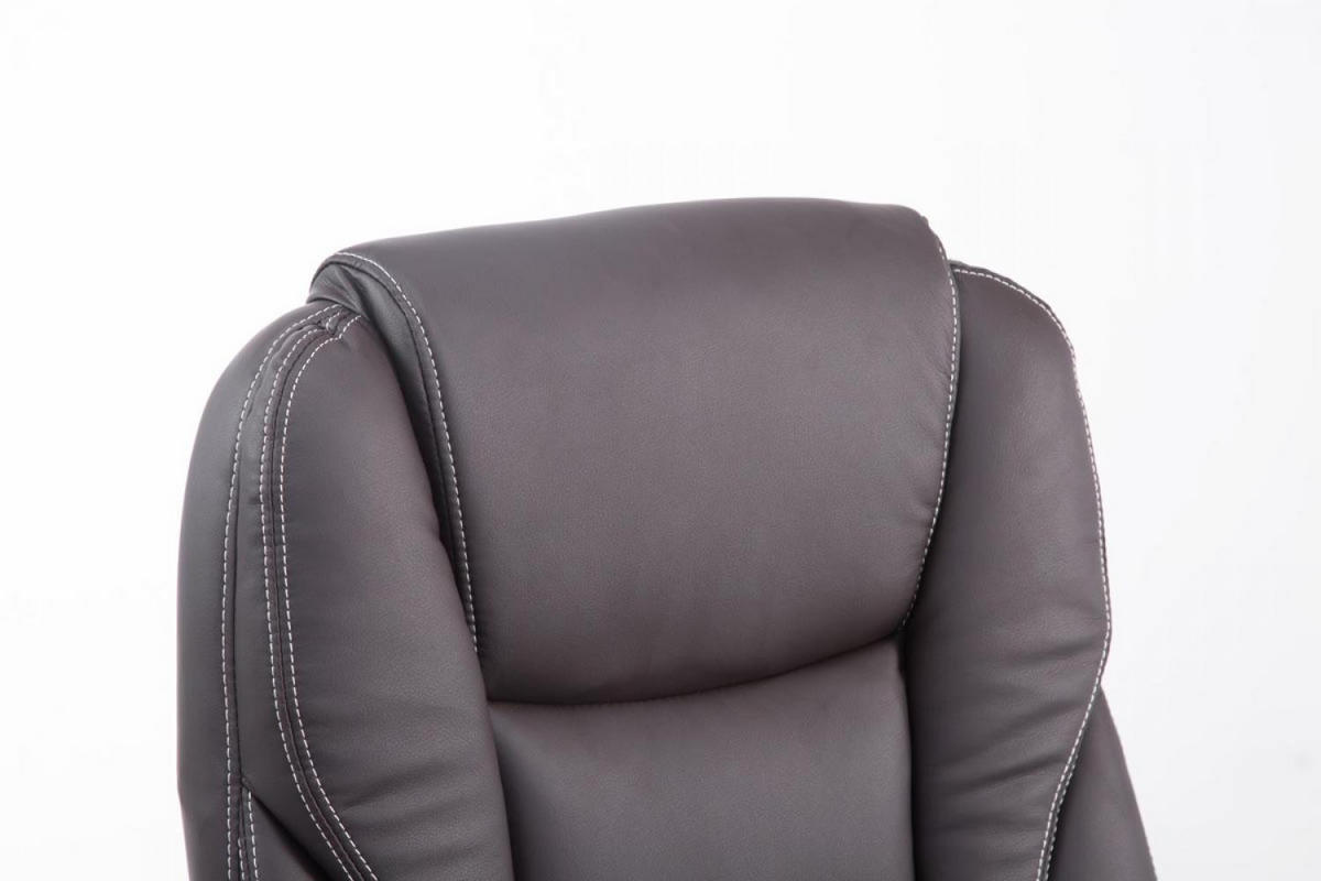CHEFSESSEL Lederlook braun - Chromfarben/Braun, Textil/Metall (68/118/64cm) - CLP