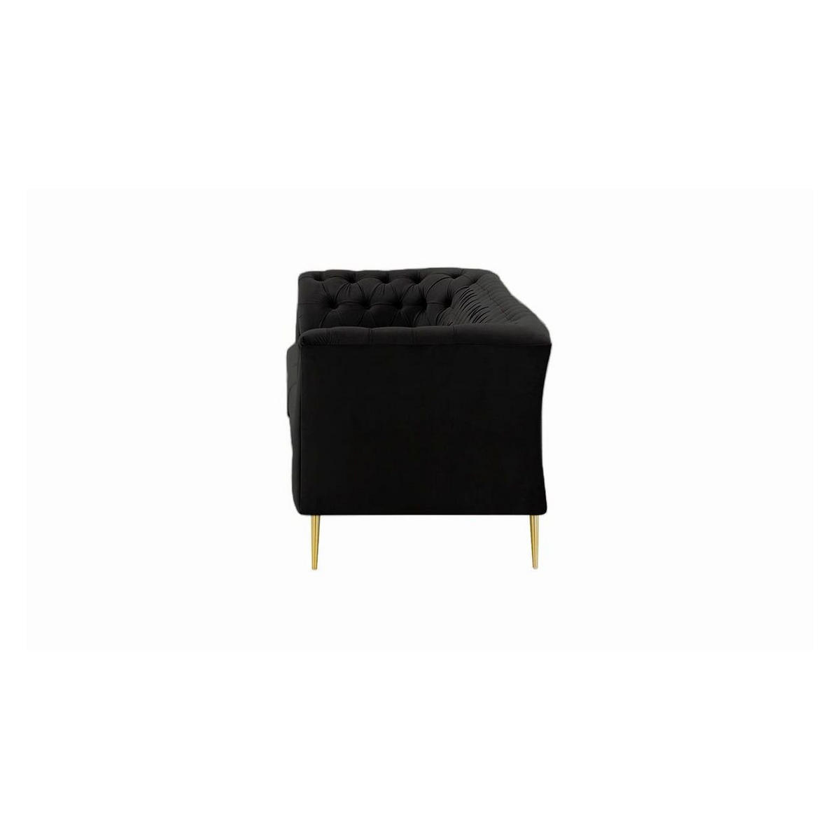 DREISITZER-SOFA Chesterfield Modern-Velluto 20 - Schwarz, Holz/Textil (248/74/80cm)