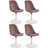 STUHL 4er Set Samt braun - Weiß/Braun, Textil/Metall (48/76/57cm) - CLP
