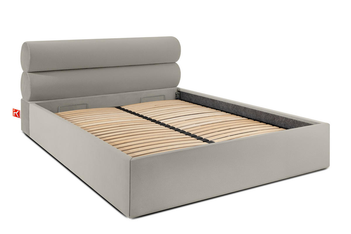 POLSTERBETT LUNEO - Creme/Schwarz, Holz/Holzwerkstoff (162/204cm) - KONSIMO®