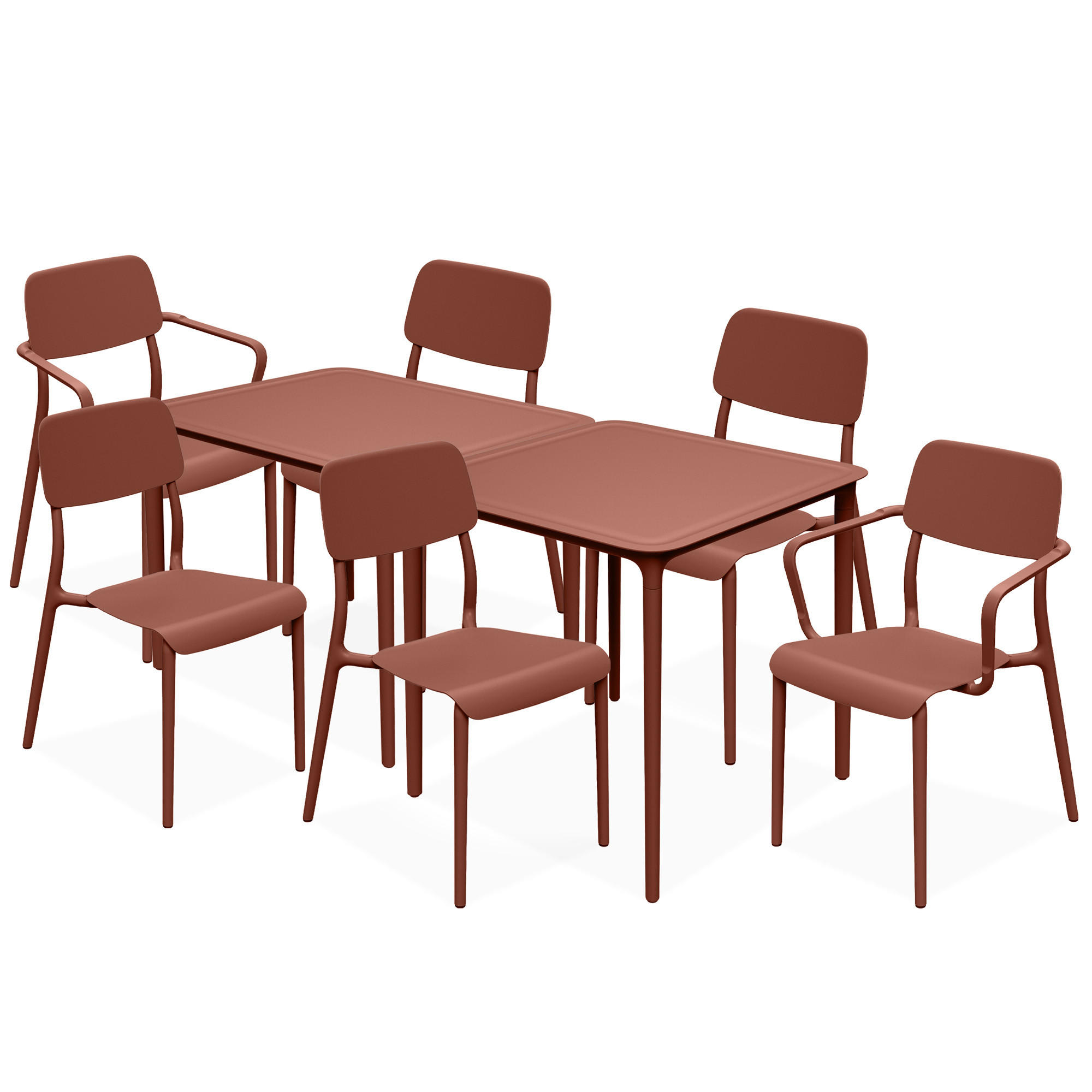 GARTENMÖBEL-SET GALIO, 8-tlg - Orange, Kunststoff - KONSIMO®
