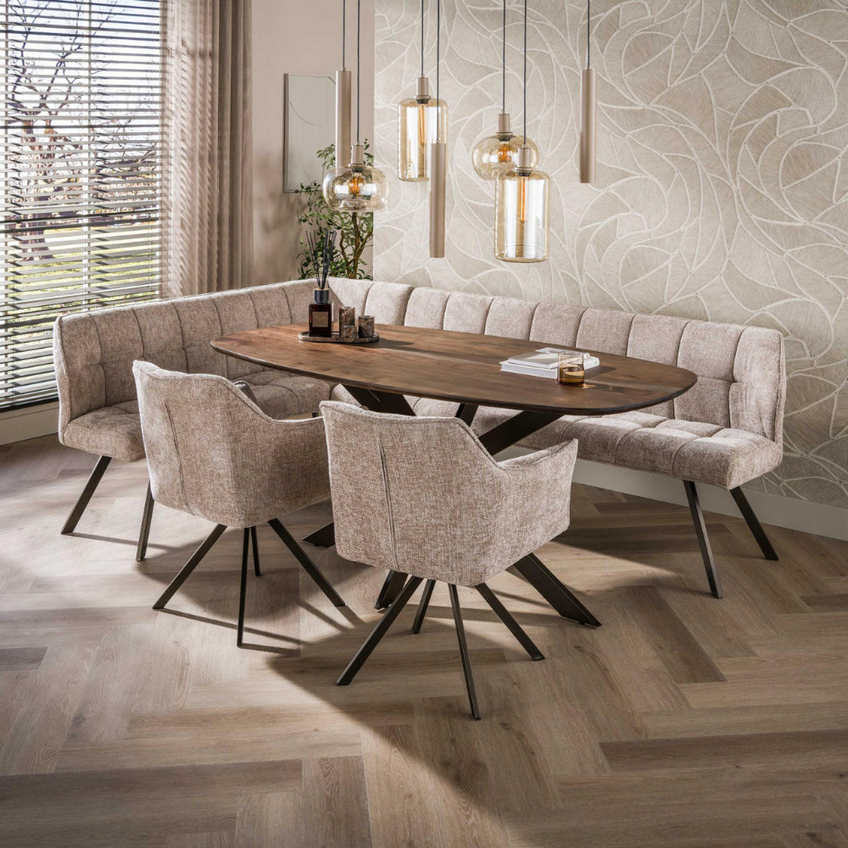 ESSTISCH ALVAR FLOW Braun Massivholztisch aus Akazie 180 cm - Dunkelbraun, Holz (180/95/77cm) - alesvelt