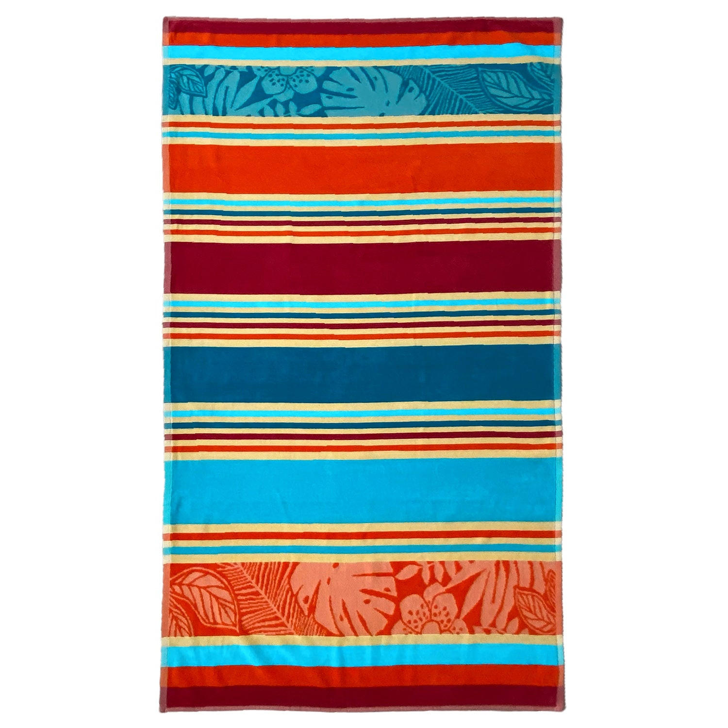 STRANDTUCH Frottee Velours Jacquard Ziseliert Zebrina 90x170 340g/m² - Multicolor, Textil (90/170cm) - LE COMPTOIR DE LA PLAGE