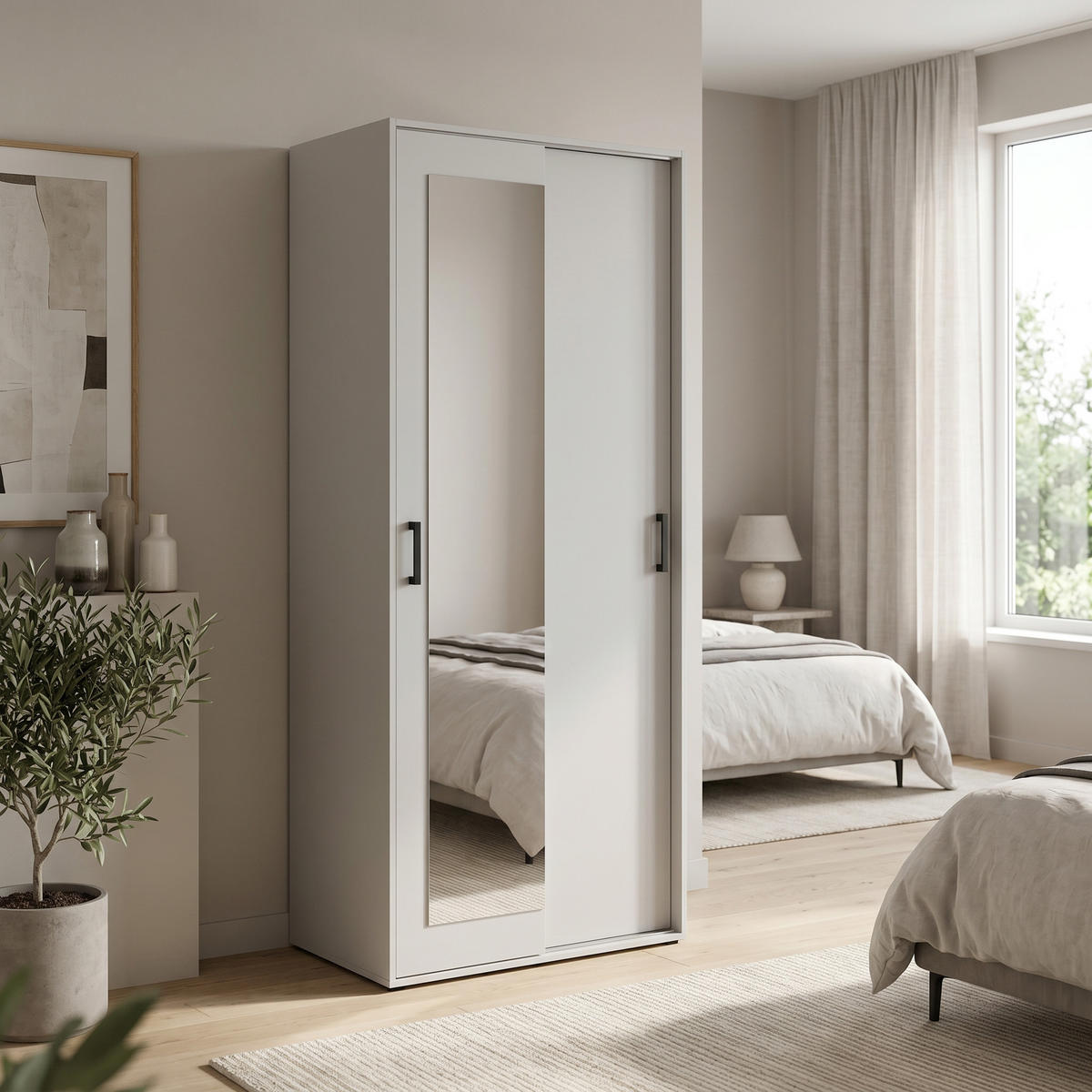 GARDEROBENSCHRANK BENVENO 90/21040 Modern Garderobenschrank Weiß - Weiß, Holzwerkstoff (90/210/40cm) - MASSENO