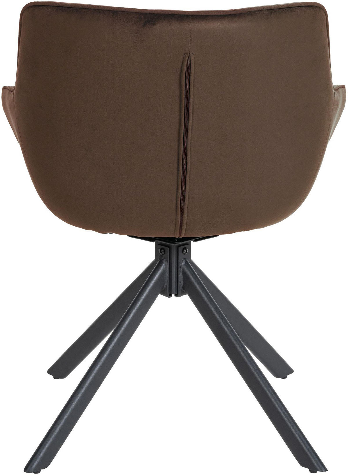 STUHL Samt braun - Schwarz/Braun, Textil/Metall (65/78/59cm) - CLP