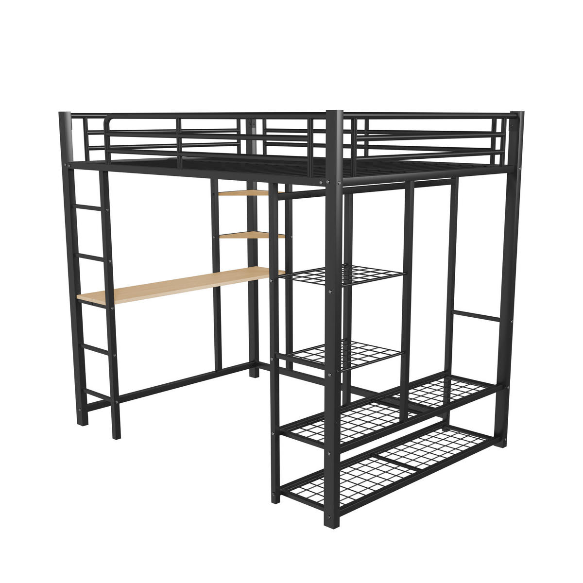 HOCHBETT Metall 140/200 cm Schwarz - Schwarz, Metall - Raumix