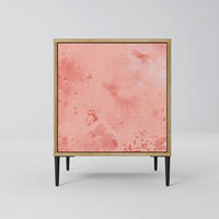 SIDEBOARD CRANE DANCE, Eichefarben, 57,5x42x72,5 cm, Schwarze Metallfüße - Eichefarben/Multicolor, Holzwerkstoff/Metall (57.5/72.5/42cm) - SpaceRebels