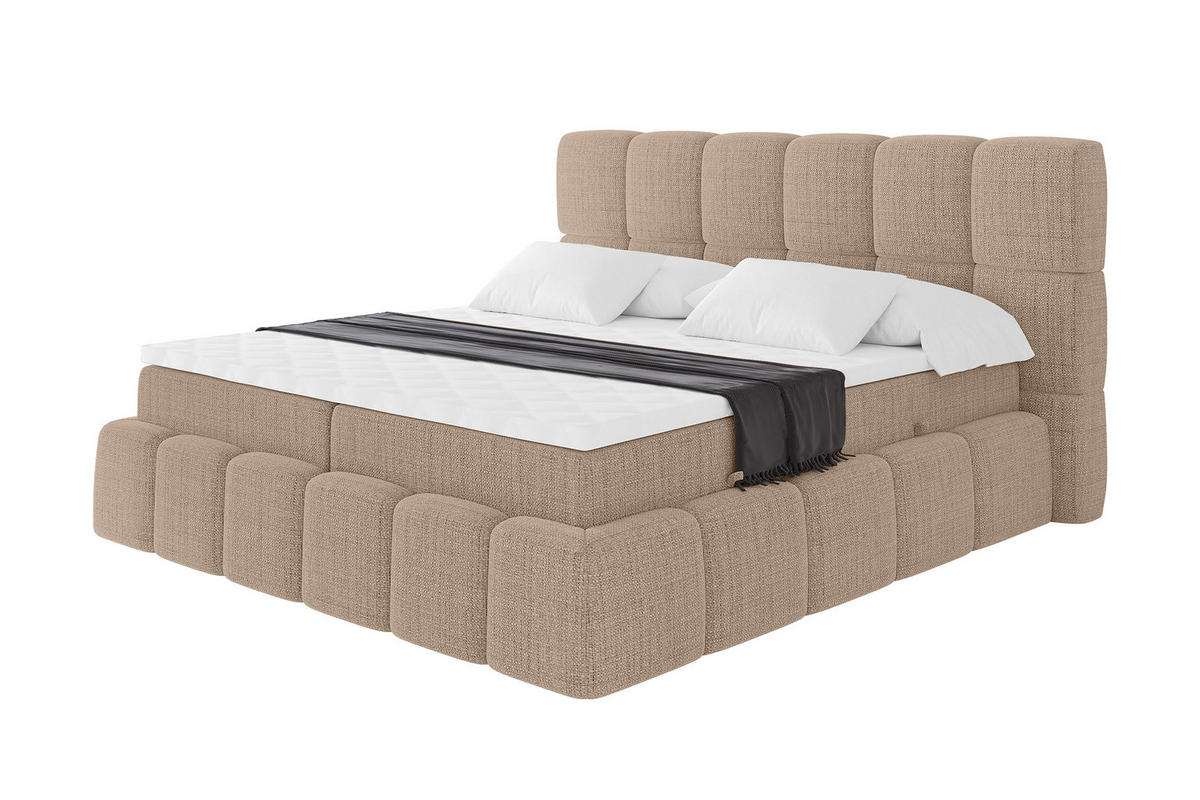 BOXBETT - AURI-H3 - 180x200 Dunkelbeige Aragon - Sandfarben, Holzwerkstoff (180/200cm) - ALTDECOR