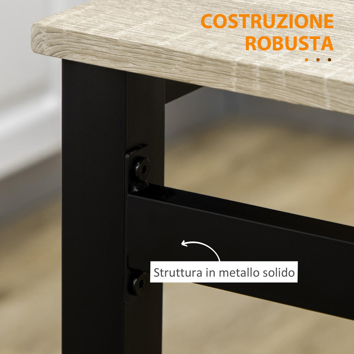 ESSGRUPPE, Stahl-Holz rechteckig, schwarz-eiche - Braun, Holzwerkstoff (63/76.5/100cm) - Vallsero