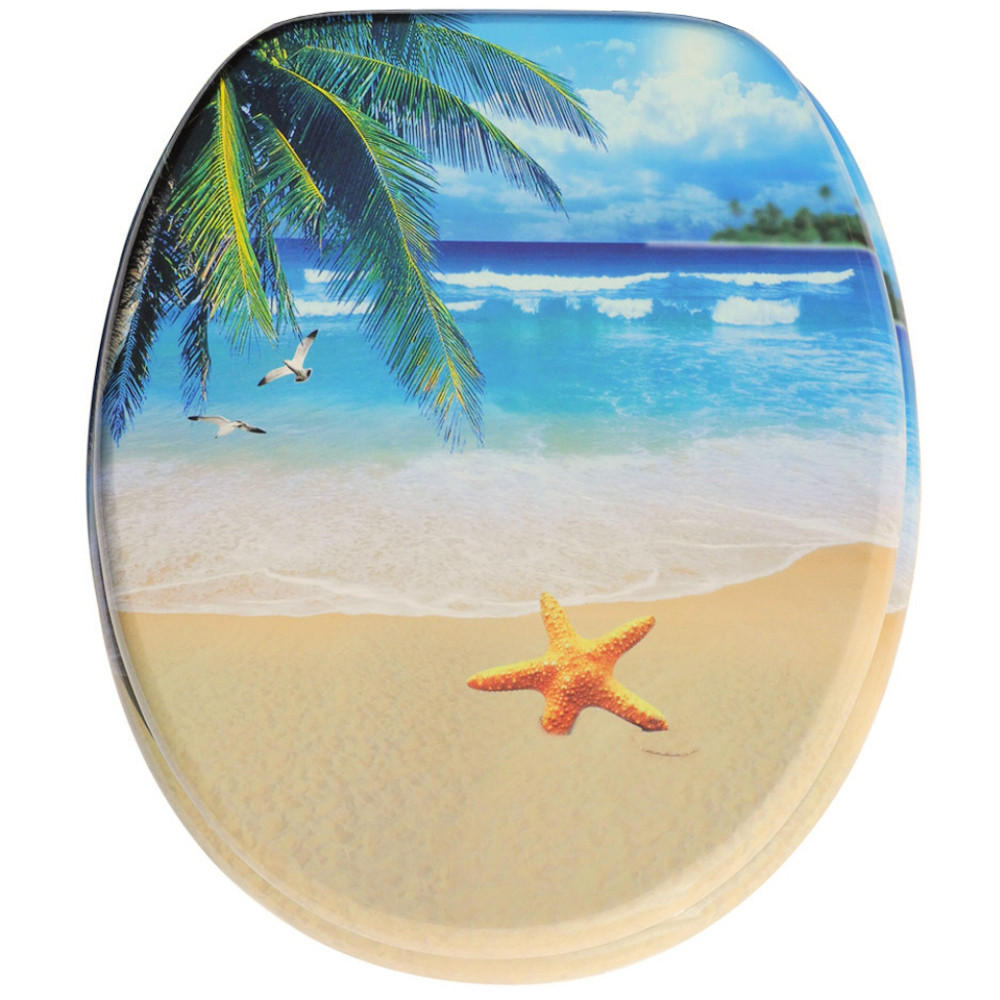 WC-SITZ Beach - Beige, Holzwerkstoff (38/6/47cm) - Sanilo