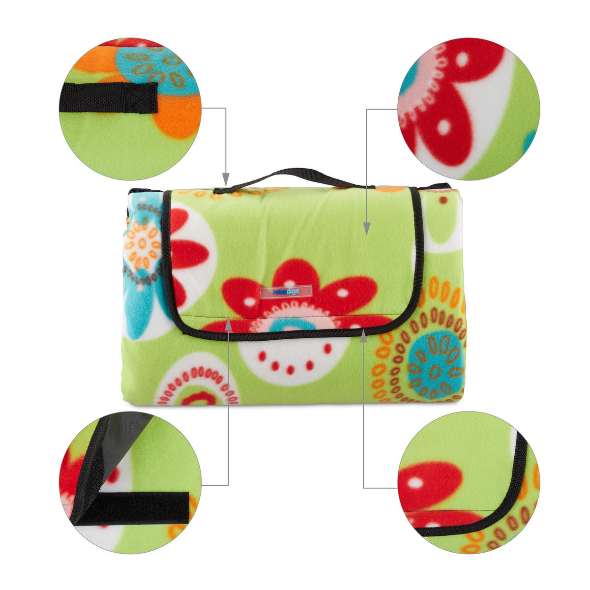 PIKNIKODEKA - večbarvno, kovina/tekstil (200/200cm) - Relaxdays