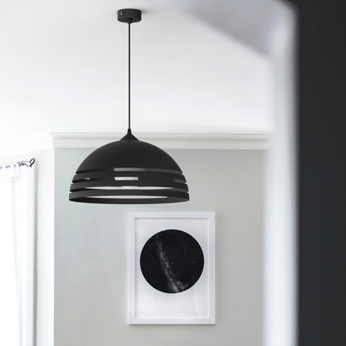 HÄNGELEUCHTE - Schwarz, Metall (40/40/20cm) - Lumicom