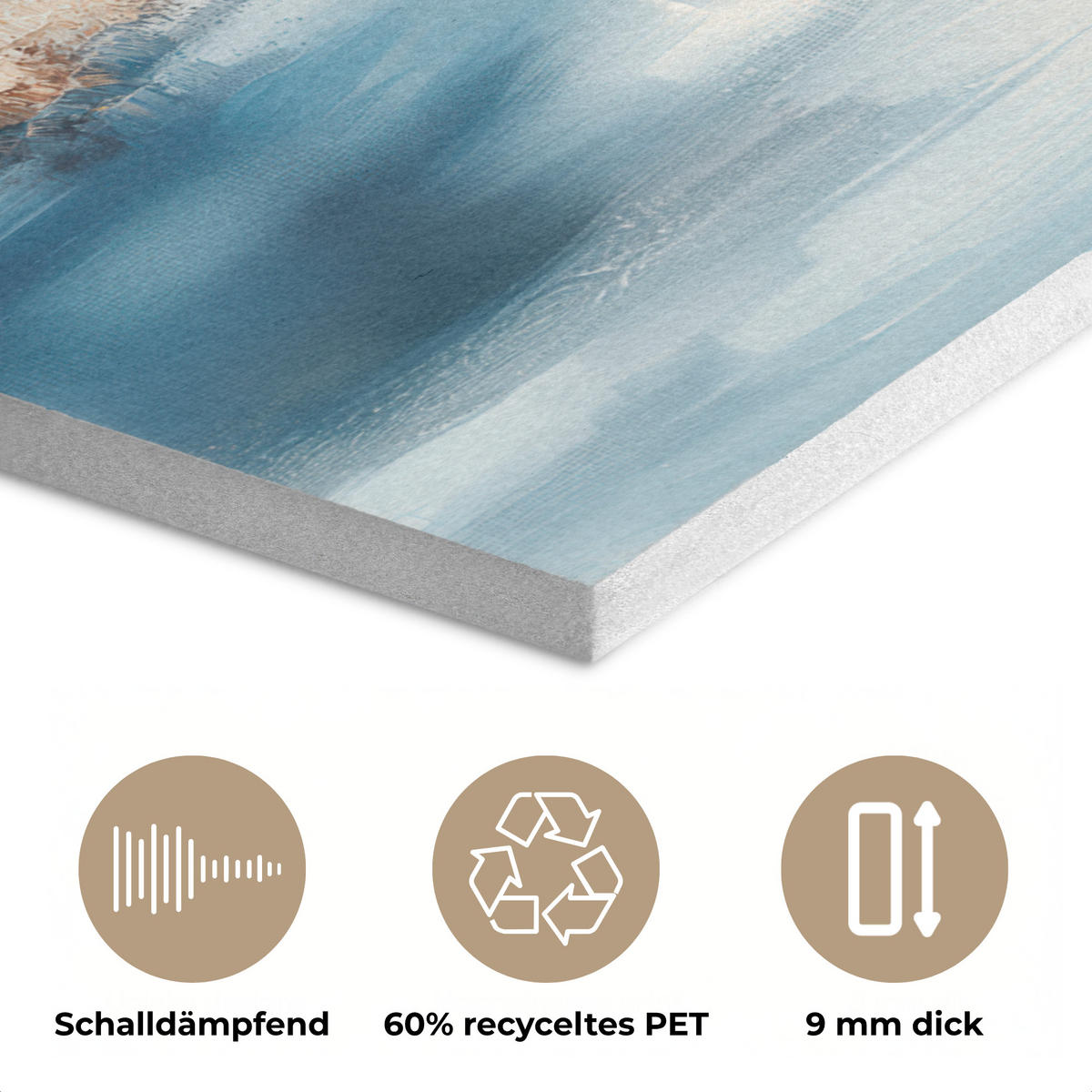 AKUSTIKPANEEL Wald - Winter - Natur - Abstrakt - Schnee 70x100 cm - Weiß, Textil (70/0.9/100cm) - MuchoWow