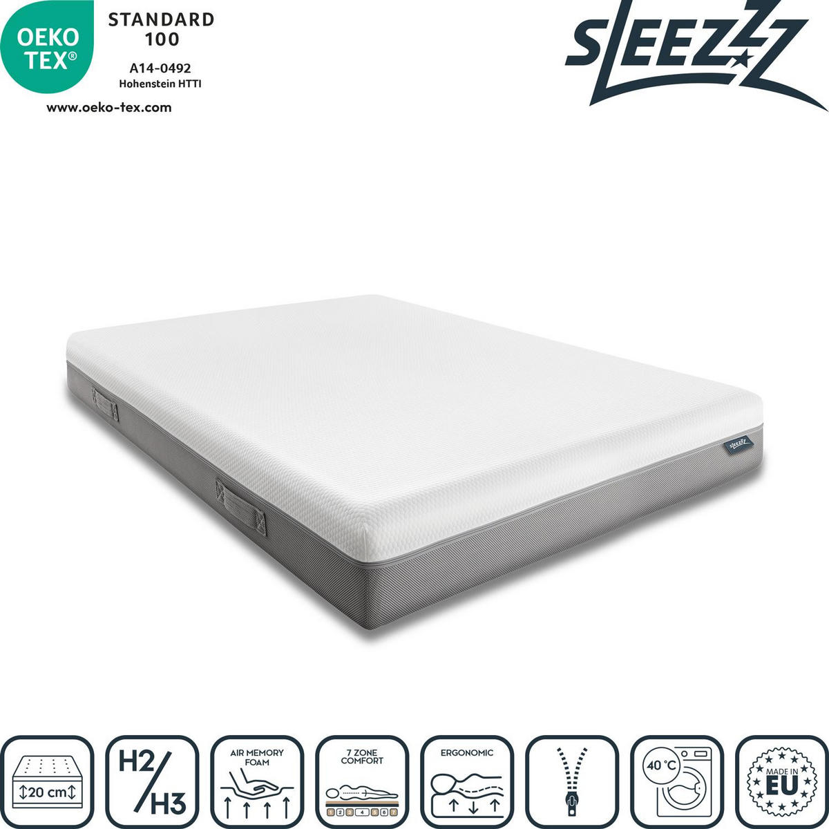VISCOMATRATZE Premium 120x200 cm - Weiß, Textil (120/200cm) - Sleezzz
