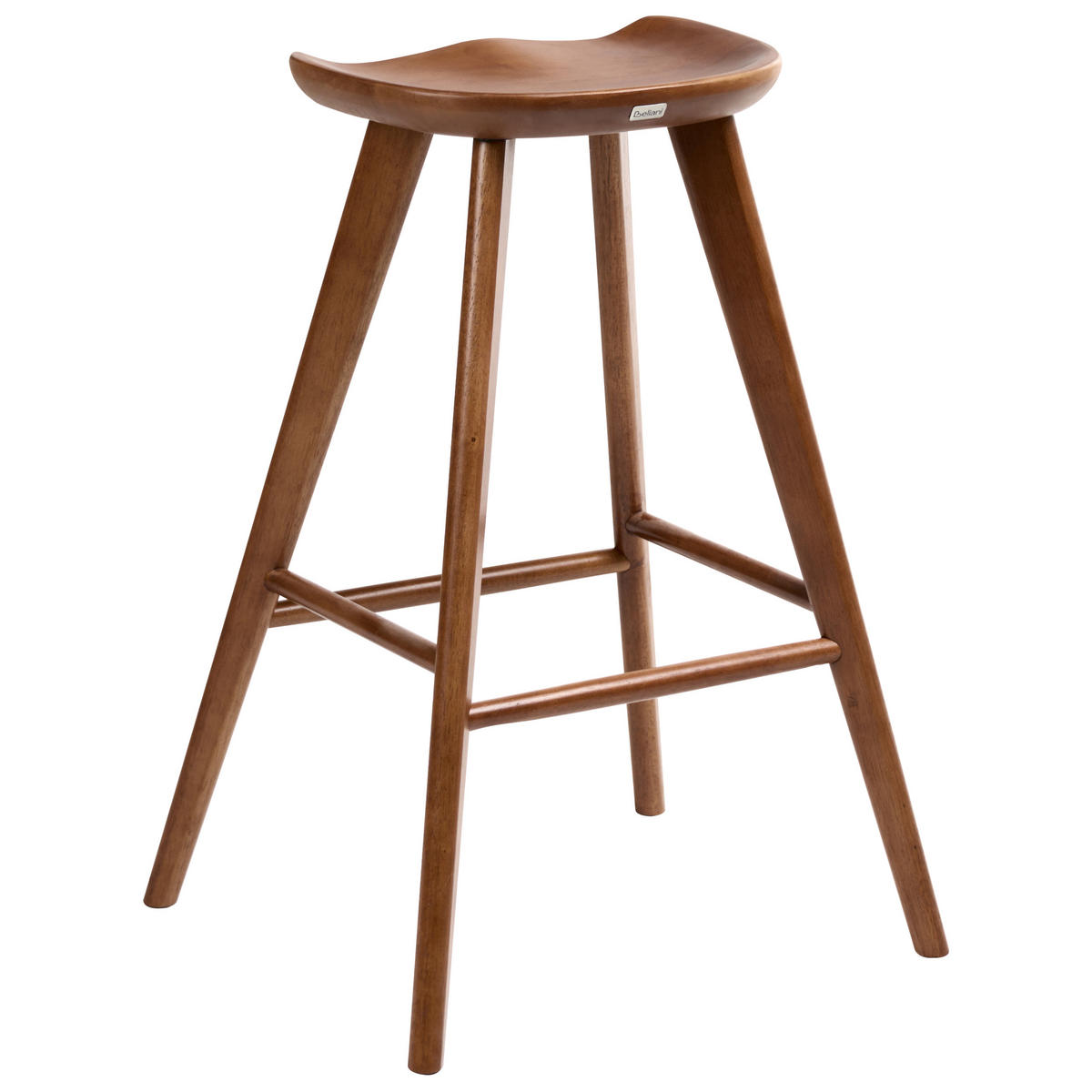 BARHOCKER 2er-Set BraunCando - Braun, Holz (52/74/45cm) - Beliani