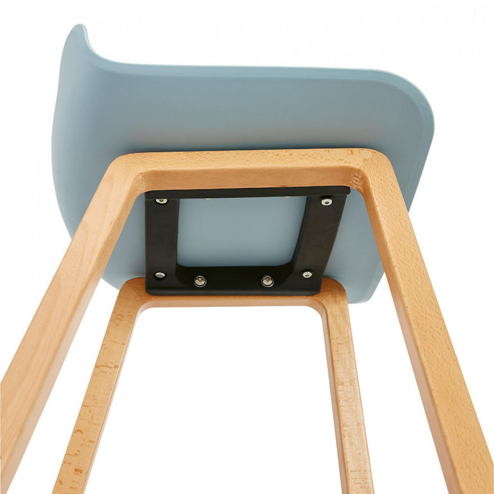 BARHOCKER Blau 47x86.5x46cm - Blau/Buchefarben, Holz/Kunststoff (47/86.5/46cm) - AlterEgo