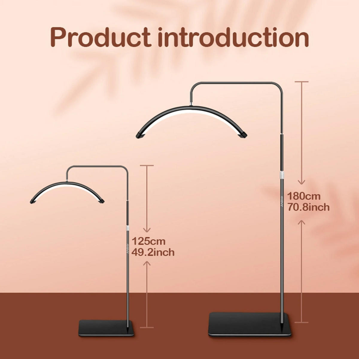 STEHLEUCHTE Fülllicht 36W dimmbar 3200–5600K Halbmondförmig Metallständer 180cm Weiß inkl. Fernbedienung - Weiß, Metall (50/50/125cm) - Kaket