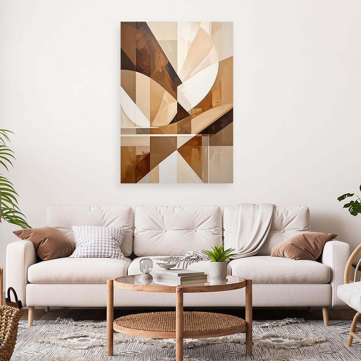 LEINWANDBILD 3D und geometrisch 70x100cm - Beige, Textil (70/100cm) - Feeby