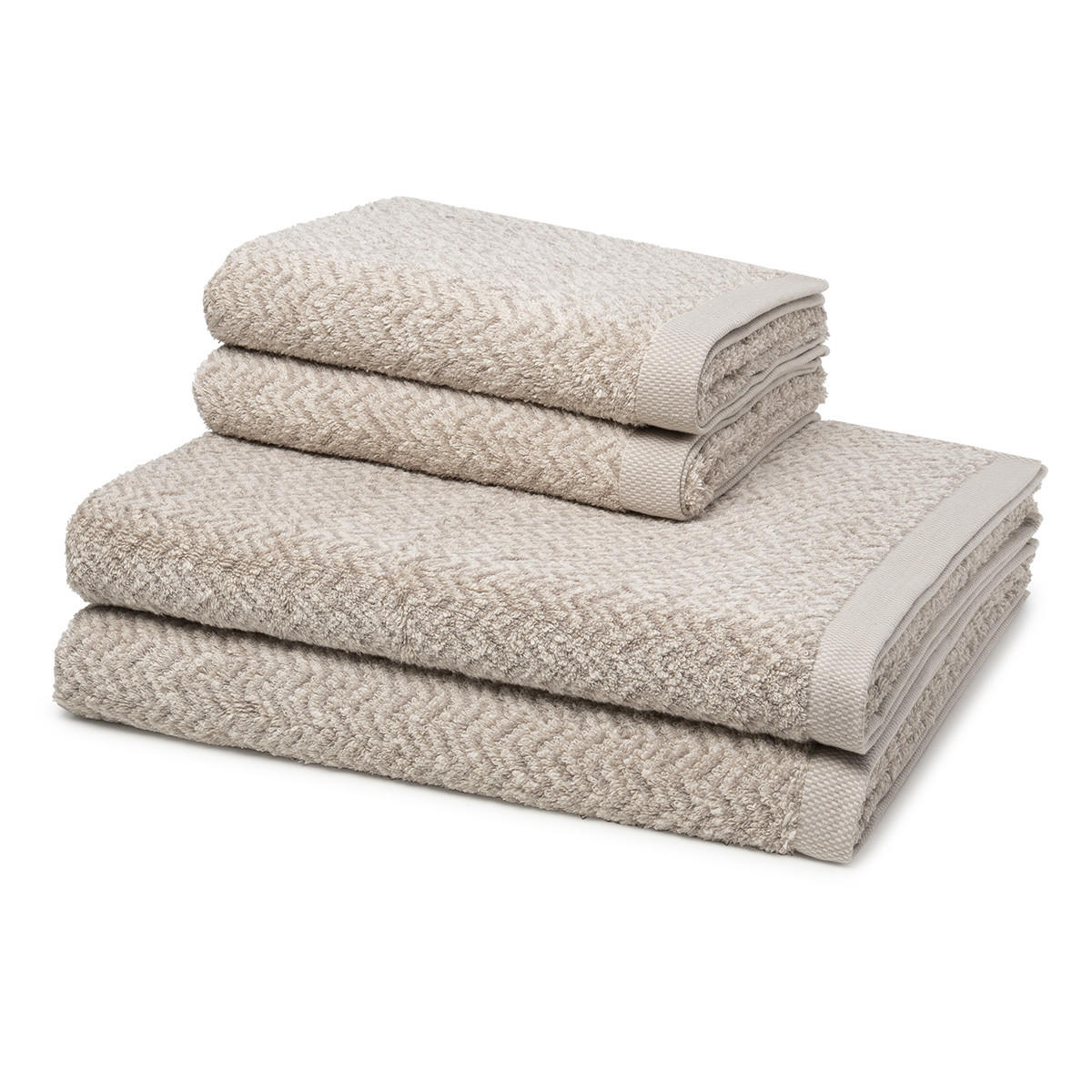 FROTTIERSET Brooklyn Fischgrat 4-teilig - Braun, Textil (50/100cm) - MÖVE
