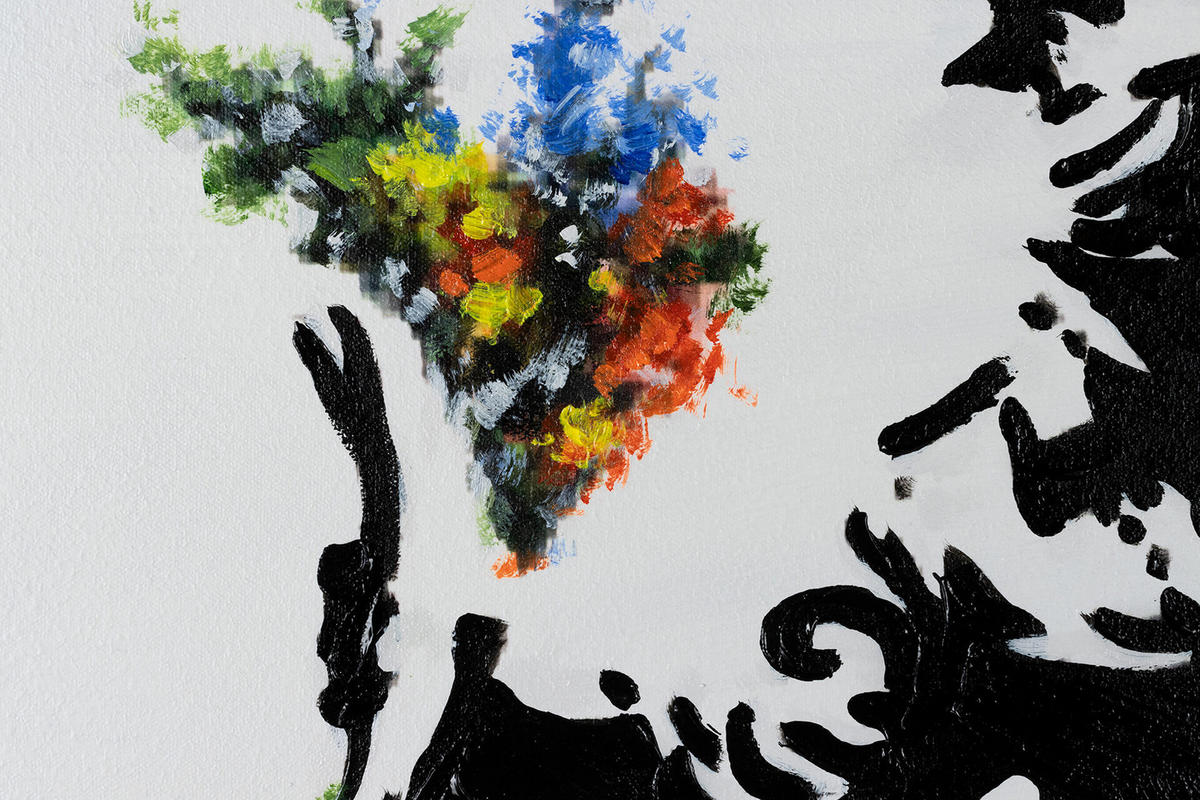 ACRYLBILD HANDGEMALT 100/75 cm - Blau/Gelb, Holz/Textil (100/75cm) - KUNSTLOFT