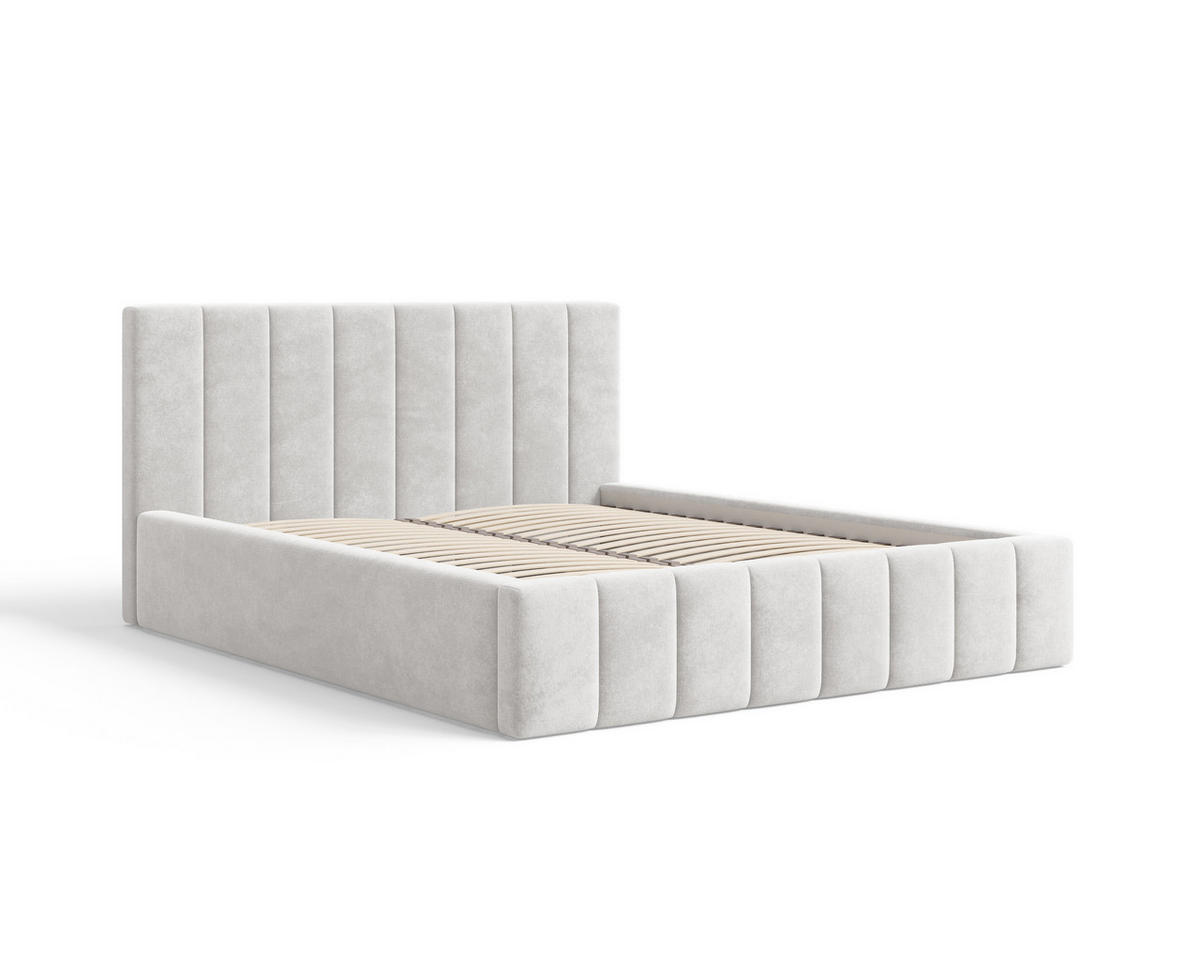 POLSTERBETT 01 180 x 200 cm – Flow – Bett mit Federmechanismus und Stauraum - Weiß, Holz (180/200cm) - ROYAL24_MARKT