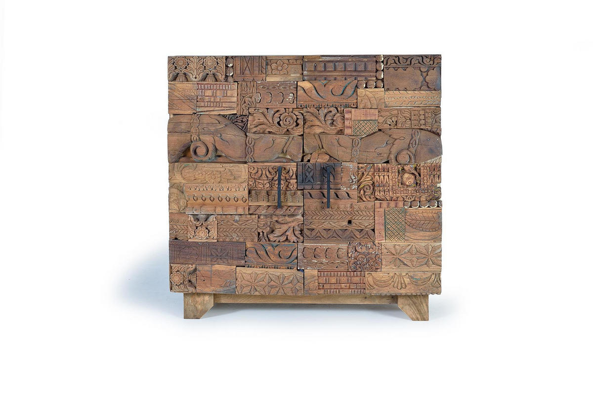 SIDEBOARD aus Mangoholz und recyceltem Holz - Braun, Holz (50/90/90cm) - Giner y Colomer