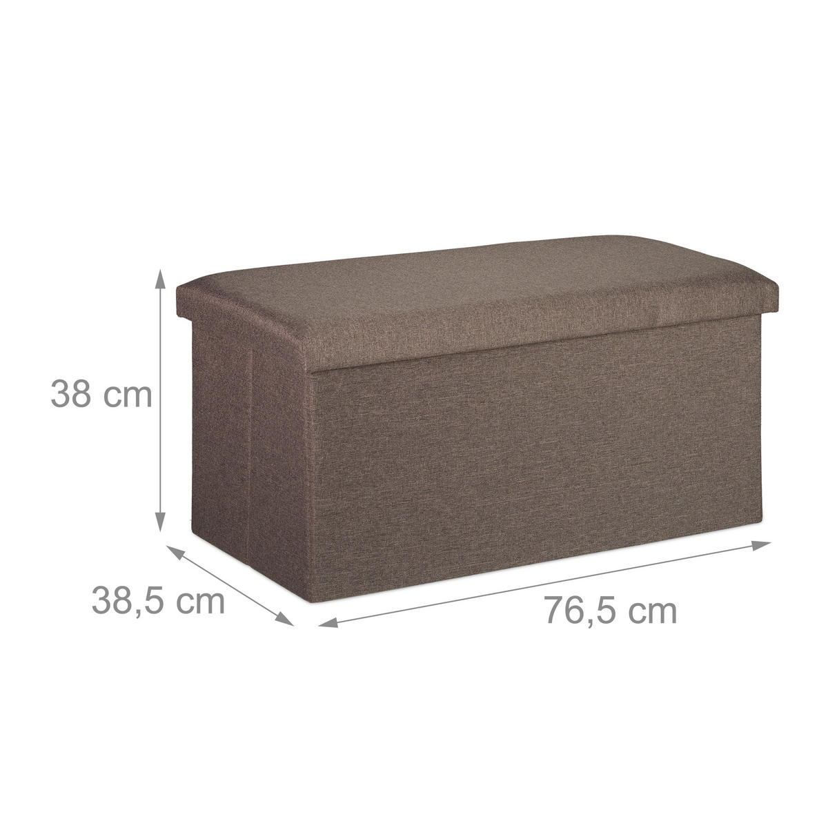 SITZBANK - Anthrazit, Holzwerkstoff/Textil (76.5/38/38.5cm) - Relaxdays