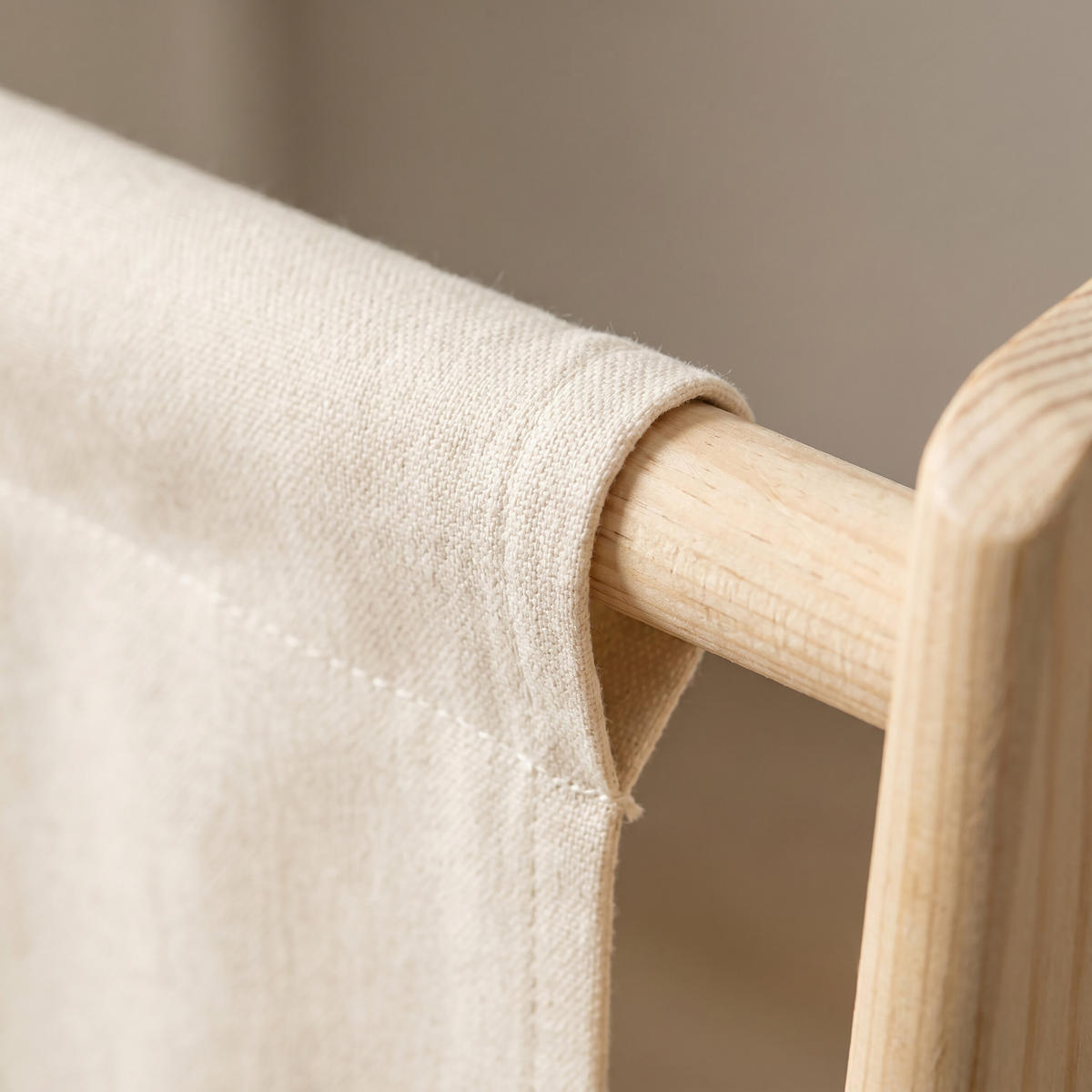 BÜCHERREGAL Weiß Natur Kinder 6 Stofffächer 80x75x30 cm - Creme, Holz/Textil (75/80/30cm) - Relaxdays