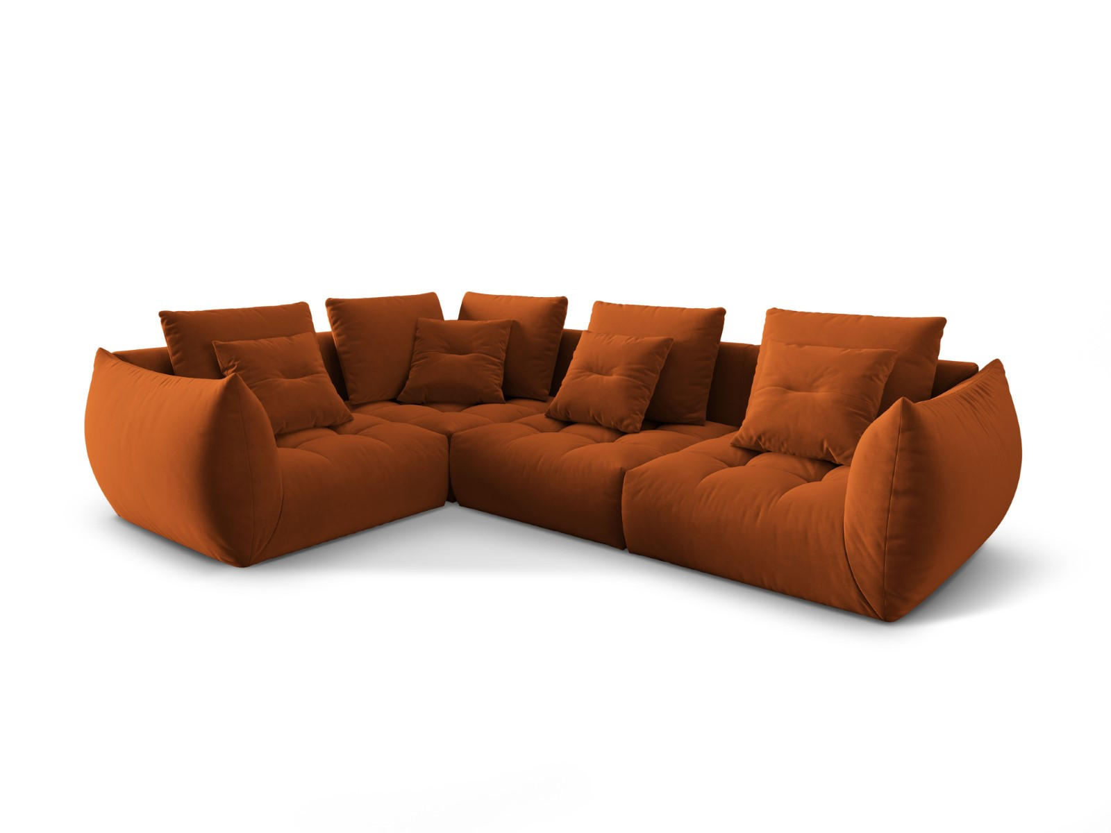 ECKSOFA modular links Bloom aus Samt terrakotta 3 Sitzplätze - Terracotta, Textil (216/316cm) - Micadoni