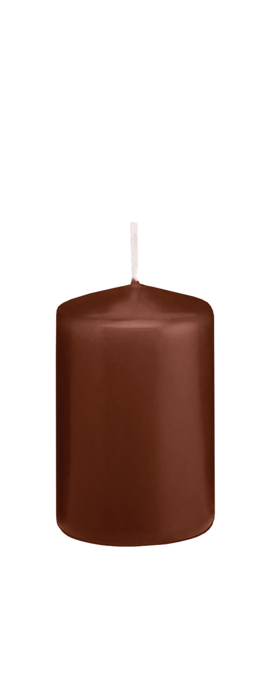 STUMPENKERZEN Kastanie Braun Ø 58 x 100 mm, 16 Stück - Braun, Paraffin (6/10cm) - Wiedemann Kerzen