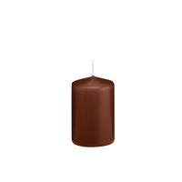 STUMPENKERZEN Kastanie Braun Ø 58 x 100 mm, 16 Stück - Braun, Paraffin (6/10cm) - Wiedemann Kerzen