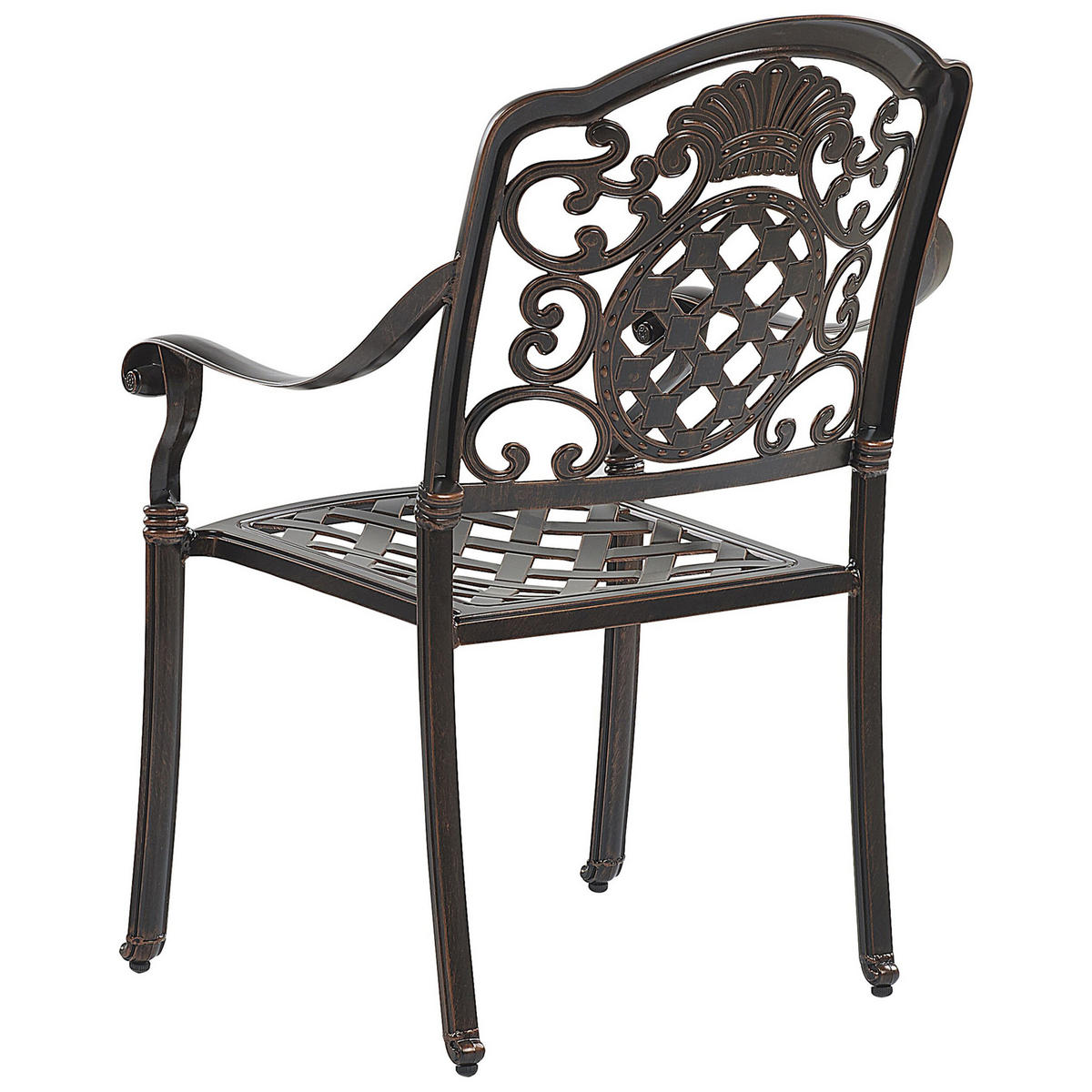 GARTENSTUHL 4er-Set Aluminium dunkelbraun Salento - Dunkelbraun, Metall (69/93/53cm) - Beliani