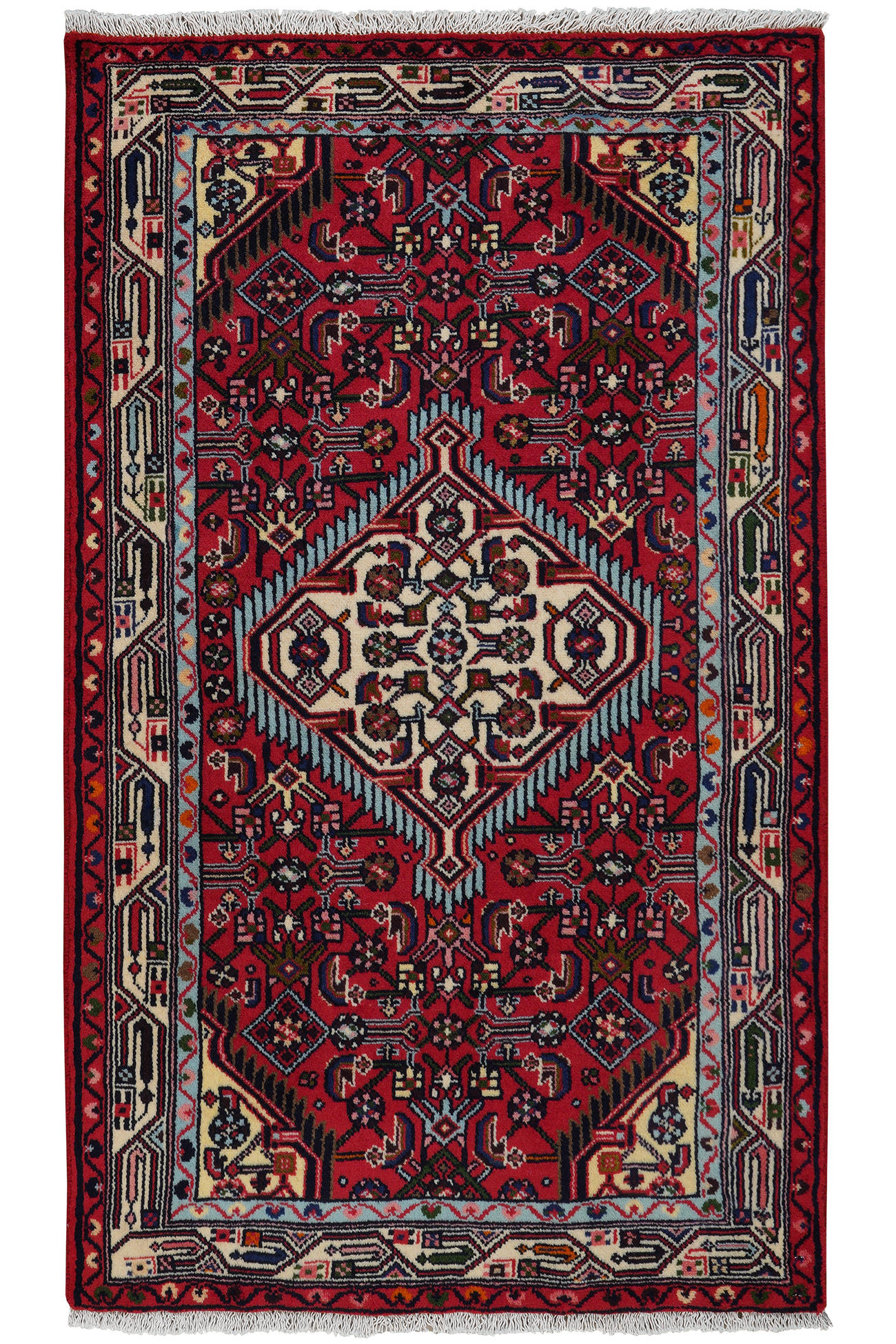 TEPPICH Assadabad Rot 136/81 cm Schurwolle - Rot, Textil (81/136cm) - Looma