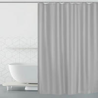 DUSCHVORHANG 180 x 200 cm Hellgrau - Grau, Textil (180/200cm)
