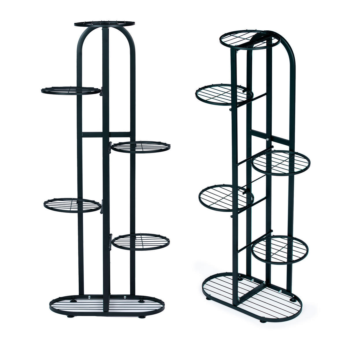 BLUMENSTÄNDER VERTA Schwarz - Schwarz, Metall (23.5/47/106cm) - Mat-Haus