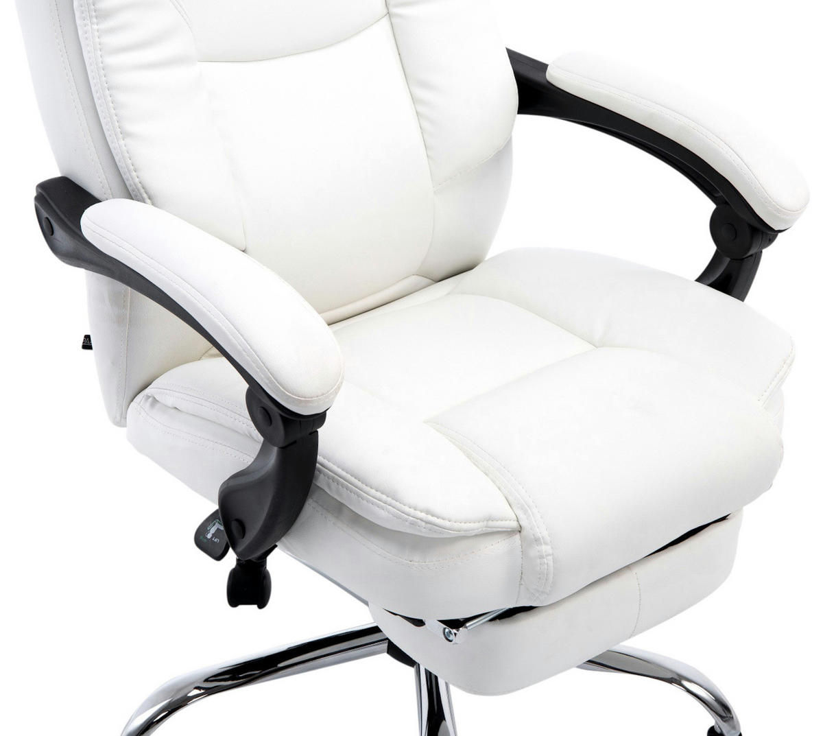 BÜROSTUHL Castan, Weiß - Weiß, Textil/Metall (67/124/64cm) - TPFLiving