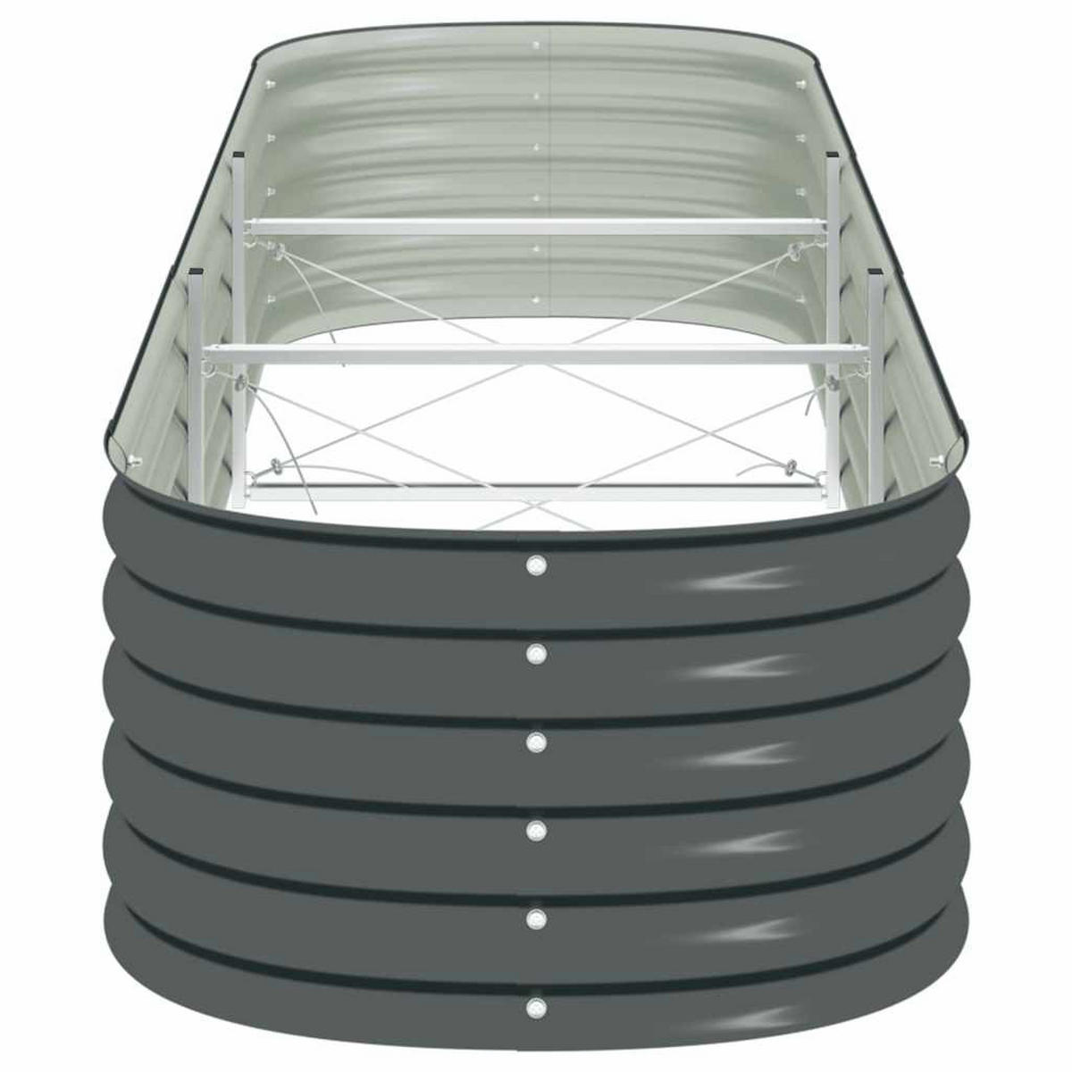 RUNDES Hochbeet für Garten BLUMO | Verzinkter Stahl | 320x80x44cm, Grau - Grau, Metall (320/44/80cm) - DELUKE