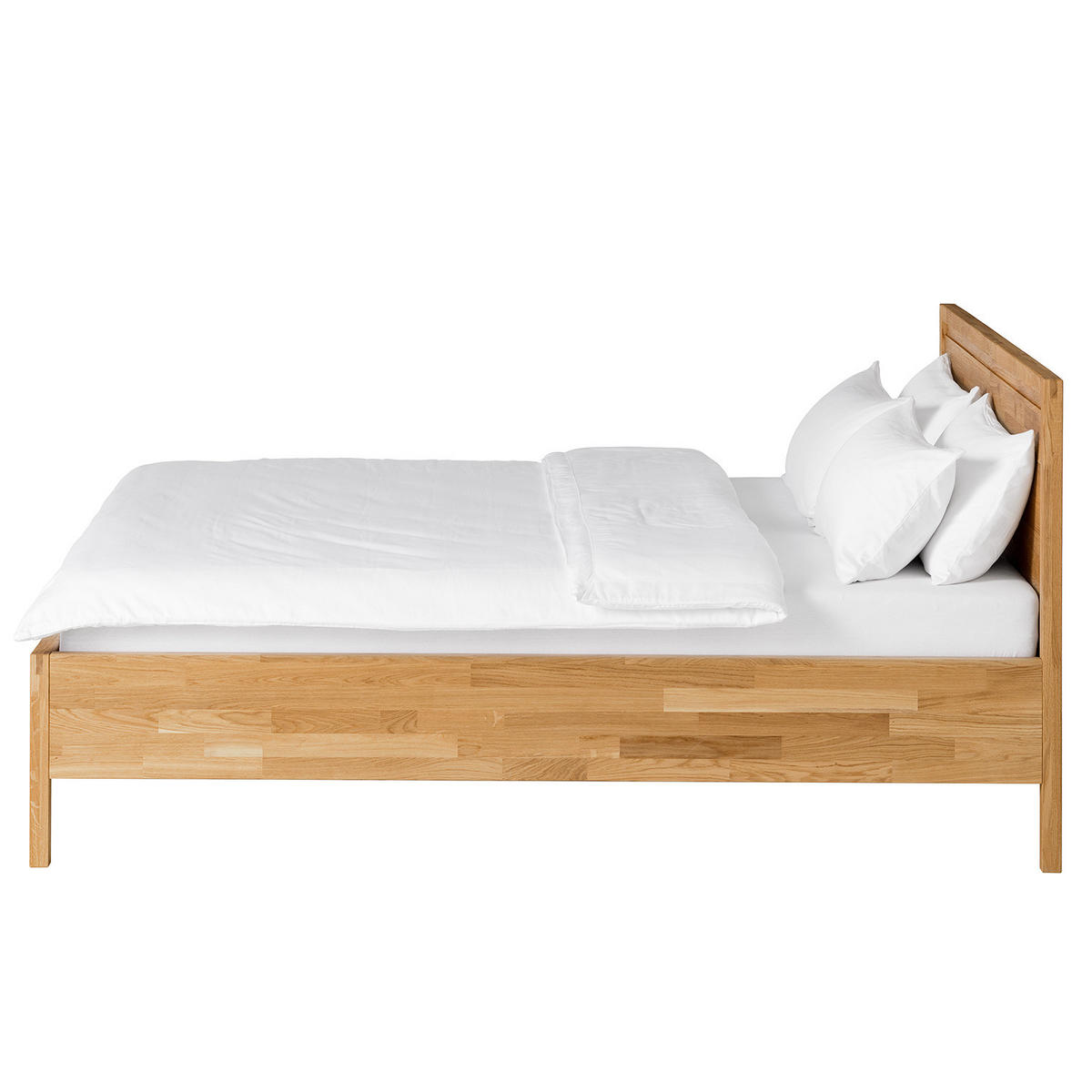 MASSIVHOLZBETT - Eiche massiv - Eichefarben, Holz (180/200cm) - home24