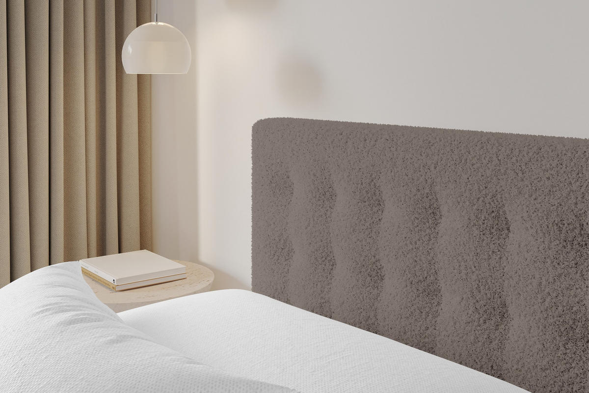 POLSTERBETT mit Bettkasten und Lattenrost, Boxbett ohne Matratze - PARI 180x200 Braun - Braun, Holzwerkstoff/Textil (180/200cm) - ALTDECOR
