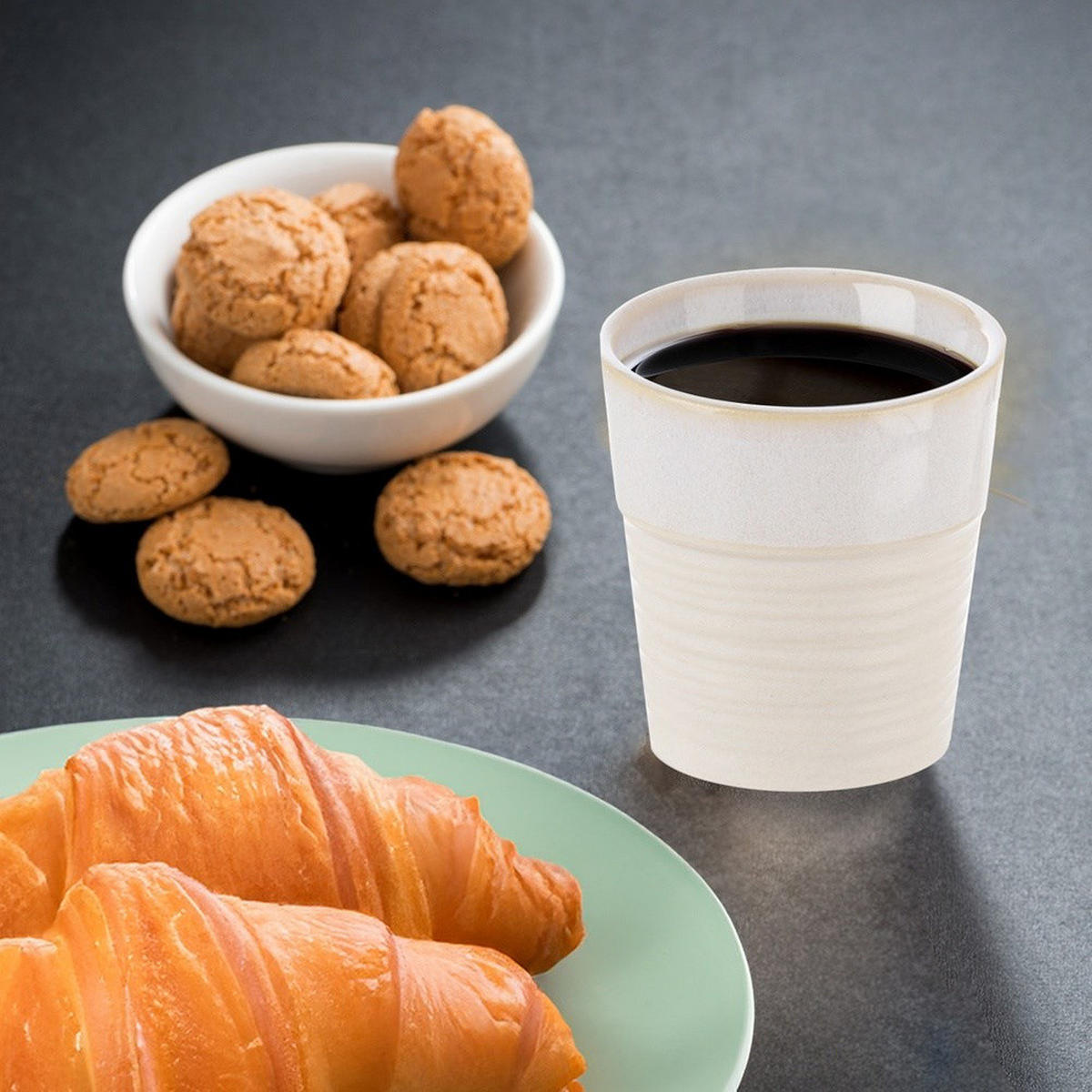 ESPRESSOBECHER, Steingut, beige, 80 ml - Grün, Keramik (0.08L) - Orion 