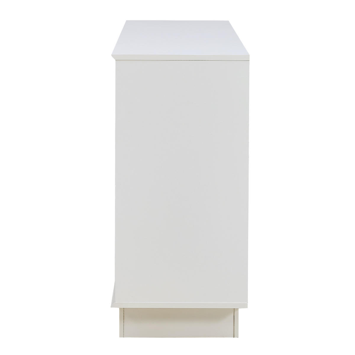SIDEBOARD in Weiß Anrichte aus MDF mit 4-Türen-Design für Wohnzimmer und Esszimmer, B160/T38/H80 cm - Weiß, Holzwerkstoff/Metall (160/80/38cm) - STILVORA