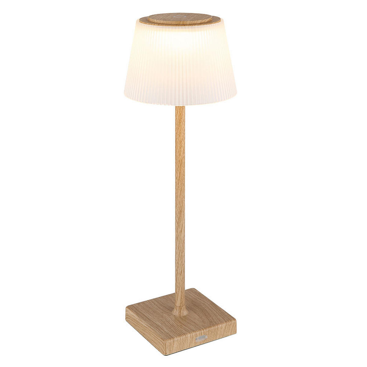 LED TISCHLEUCHTE Holzoptik Braun - Braun, Kunststoff (13/13/38cm) - Globo Lighting
