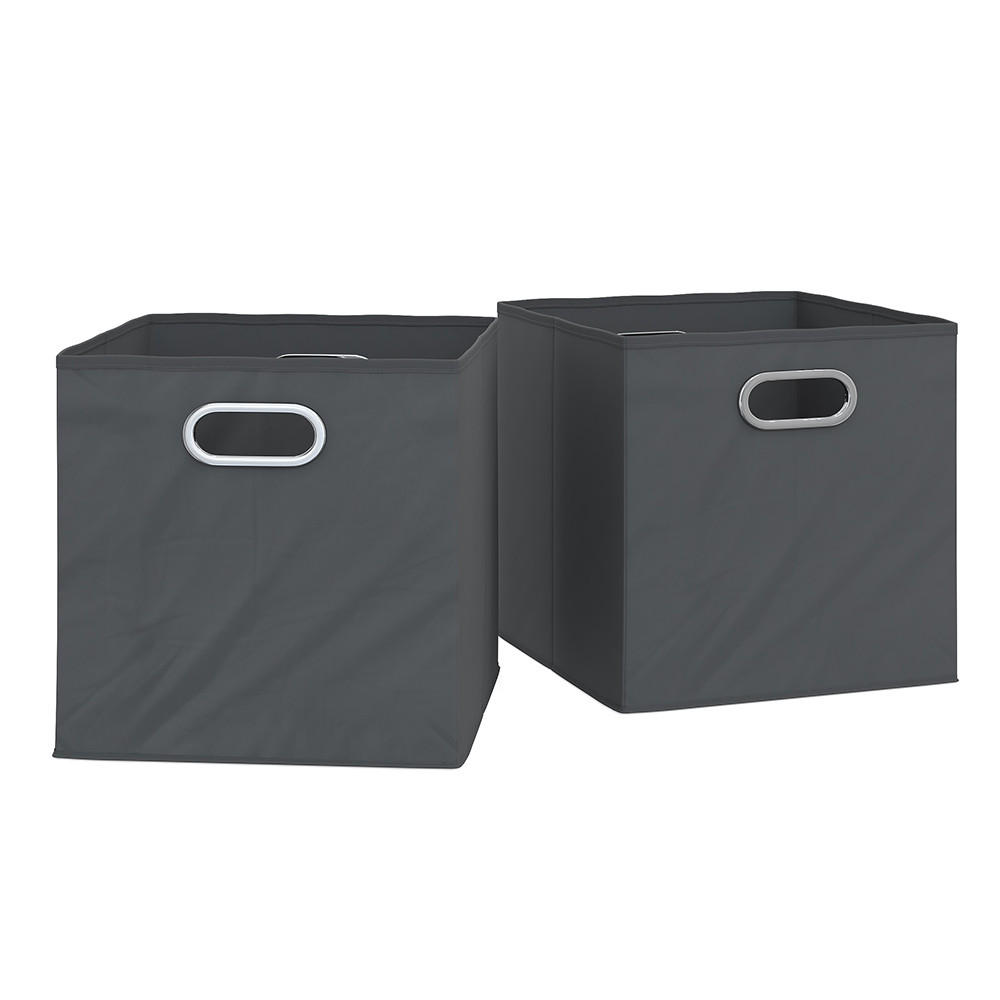 FALTBOX Anthrazit 30 x 30 cm 2er Set - Anthrazit, Wellpappe (30/30/30cm) - Vicco